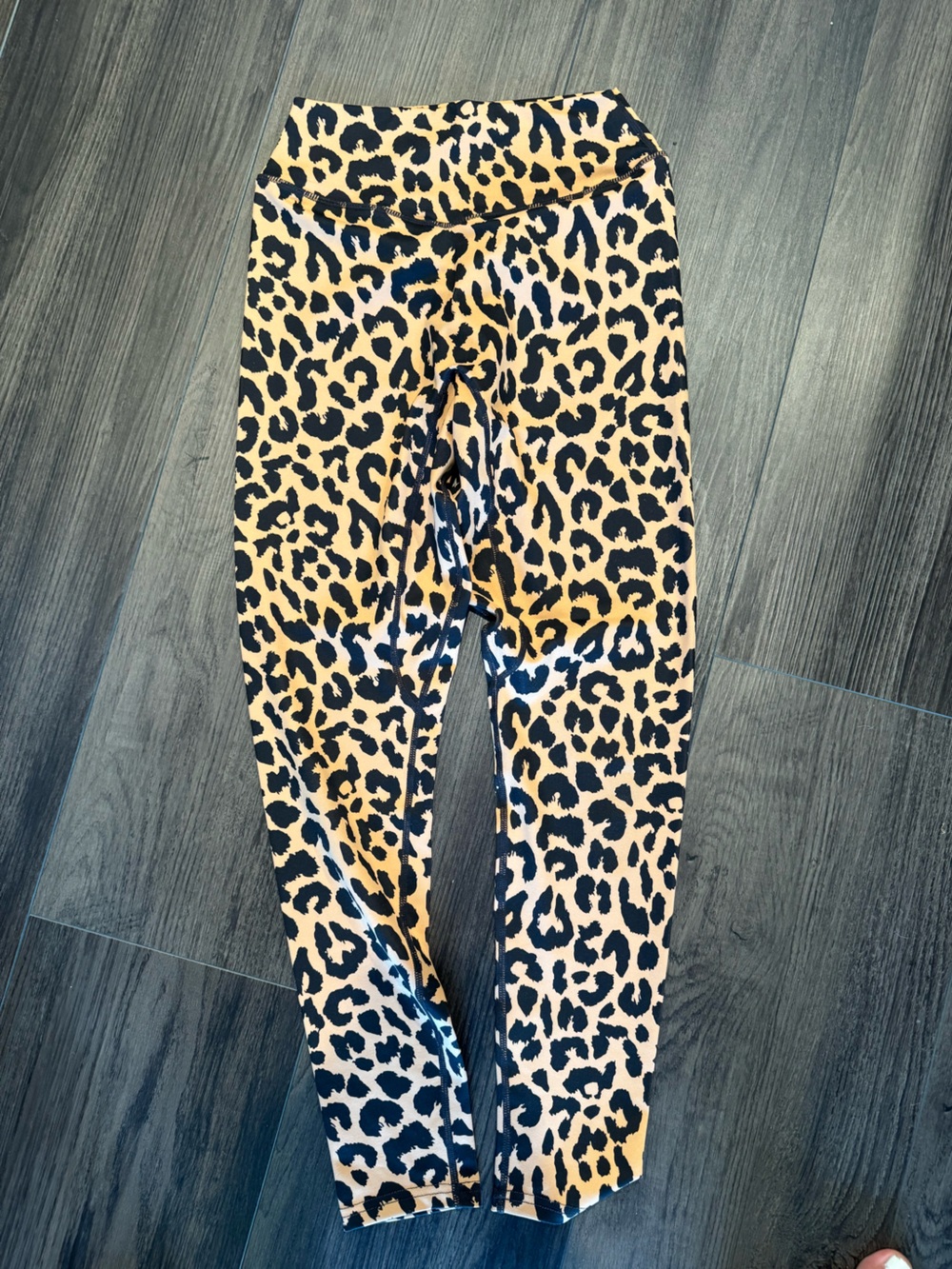 Balance Athletica Leopard Print Leggings in Black and Tan M